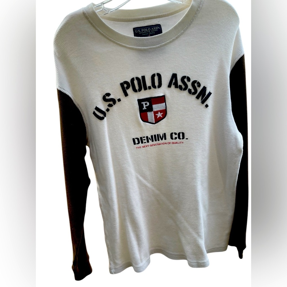 US POLO ASSOCIATION LS waffle knit shirt size Large/Vintage Ralph Lauren